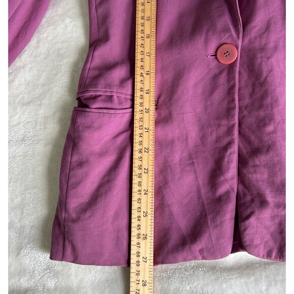 Giorgio Armani Black Label Womens Blazer Size 38 One Button Coat Magenta Vintage - Picture 5 of 12